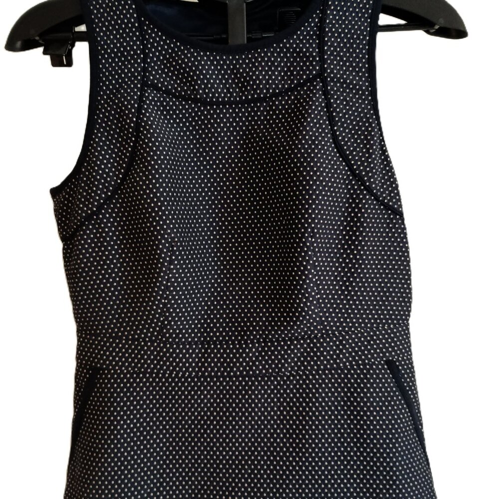 J. Crew Blue White Polka Dot Sleeveless Sheath Dress Women’s Size 4